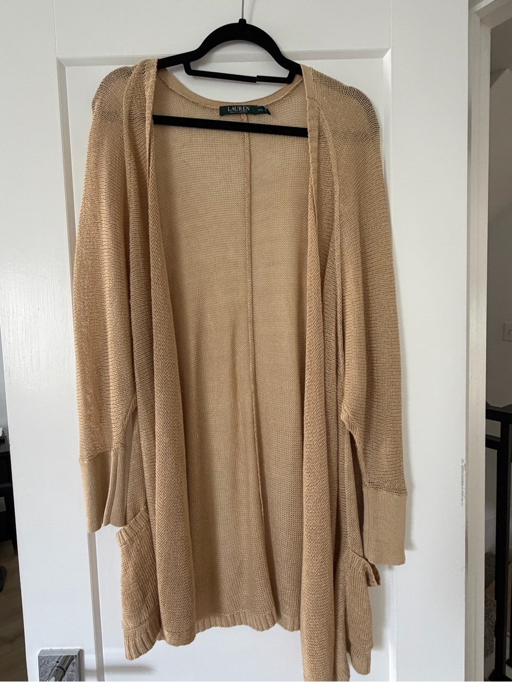 Ralph Lauren Lightweight Open-Front Cardigan - Beige
